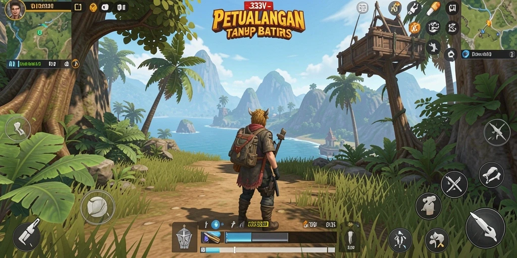 Screenshot gameplay 333V menampilkan dunia terbuka yang luas dan menarik.