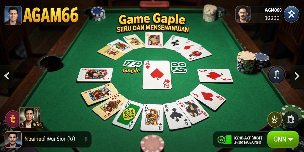 Tampilan permainan Gaple yang seru dan interaktif di AGAM66.