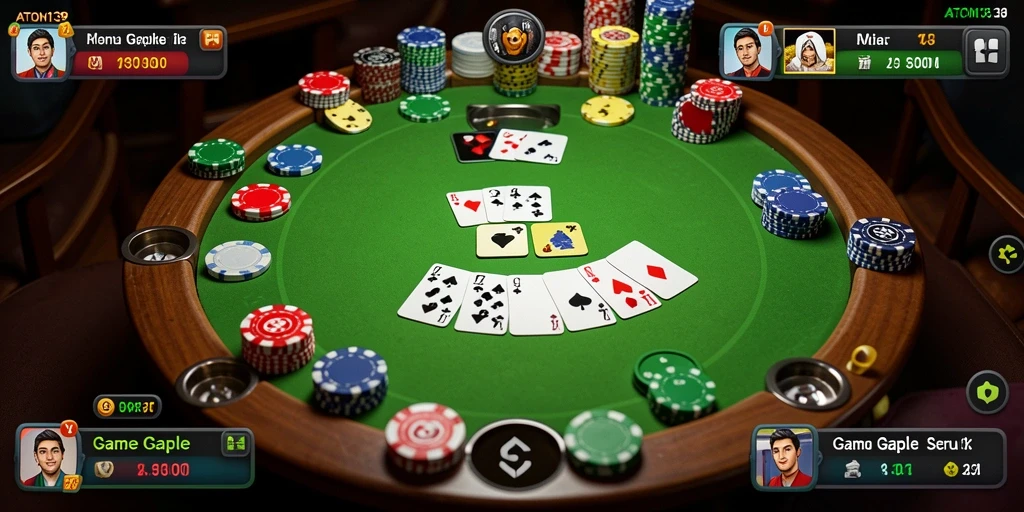 Screenshot ATOM138 menampilkan gameplay Gaple yang seru dan interaktif.