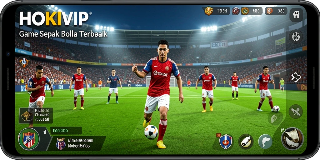 Tampilan gameplay HOKIVIP dengan aksi sepak bola yang menegangkan.