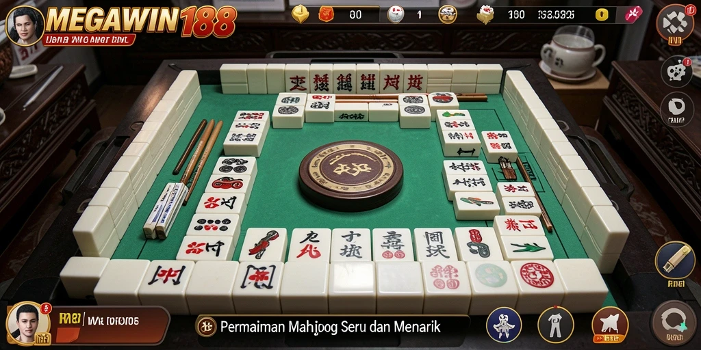 Tangkapan layar gameplay <strong>MEGAWIN188</strong> menampilkan keseruan bermain Mahjong.