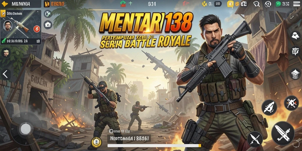 Screenshot MENTARI138 menampilkan aksi Battle Royale yang mendebarkan.