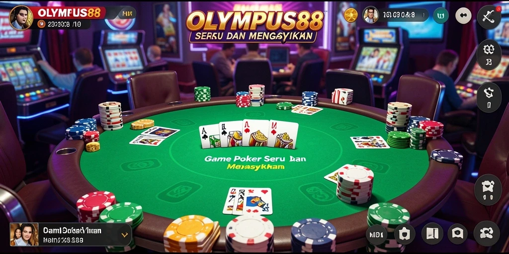 Tampilan mendebarkan gameplay Poker di OLYMPUS88.